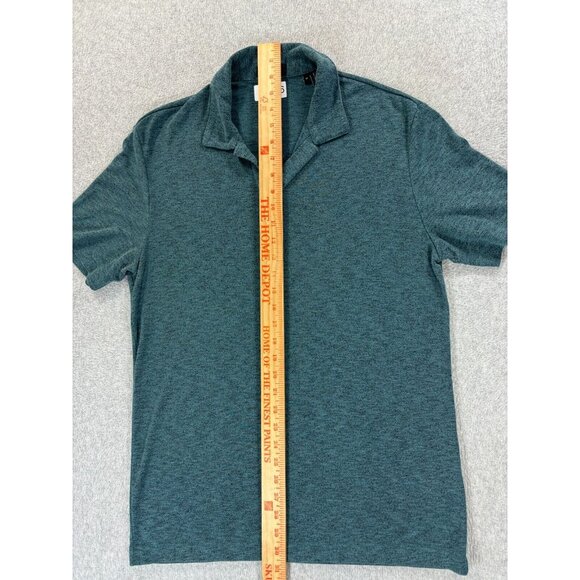 Theory Shot Sleeve Cotton Blend Polo‎ Shirt (Men's Medium) Green - Picture 6 of 9